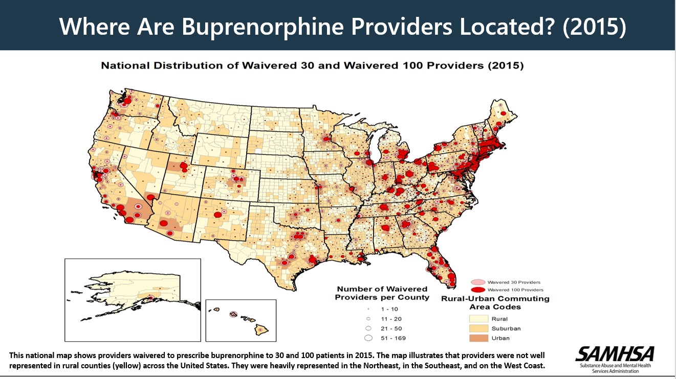 Where are Buprenorphine Providers Located (2015)